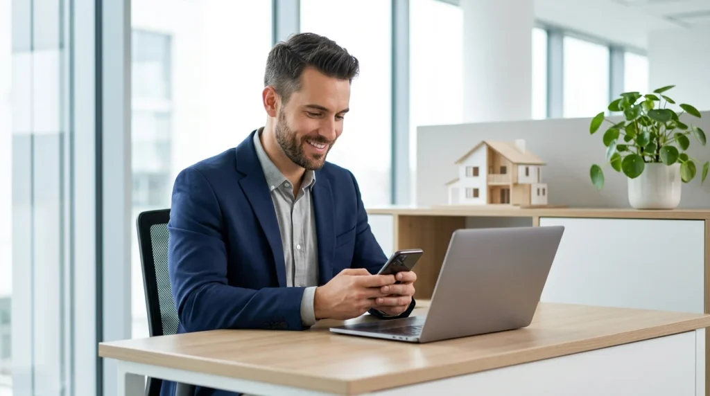 Real estate agent replying to a new property enquiry within minutes